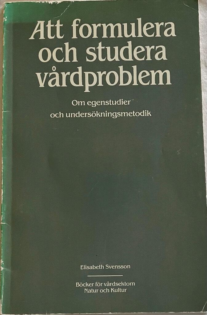 Att formulera och studera v&aring;rdproblem : om egenstudier och unders&ouml;kningsmetodik