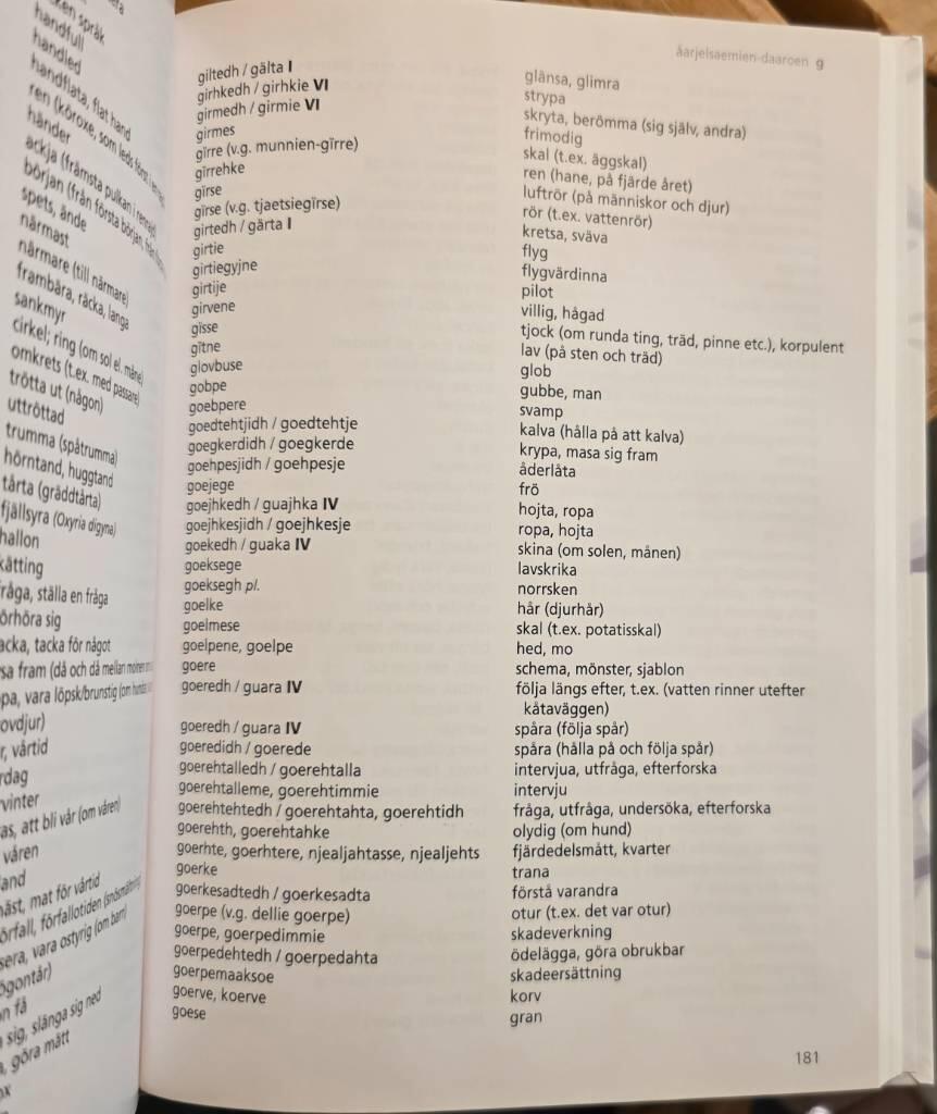 Svensk-sydsamisk, sydsamisk-svensk ordbok och ortnamn = Daaroen-&aring;arjelsaemien, &aring;arjelsaemien-daaroen baakoeg&auml;rja jih sijjienommh