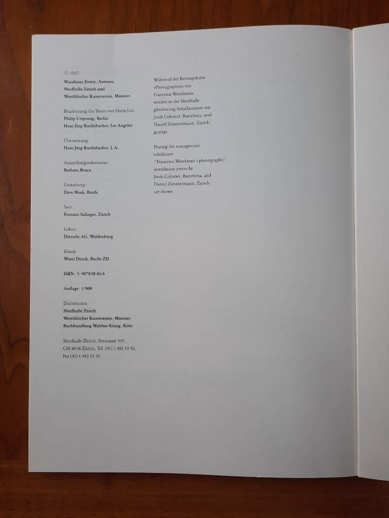 Photographische Arbeiten - Photographic works : [Ausstellungen] Shedhalle Z&uuml;rich, 31 Mai - 26 Juli 1992, Westf&auml;lischer Kunstverein, M&uuml;nster 18. September - 25. Oktober 1992, Wanderausstellung in MCA 'Ateneum', Helsinki, M&auml;rz, 1993