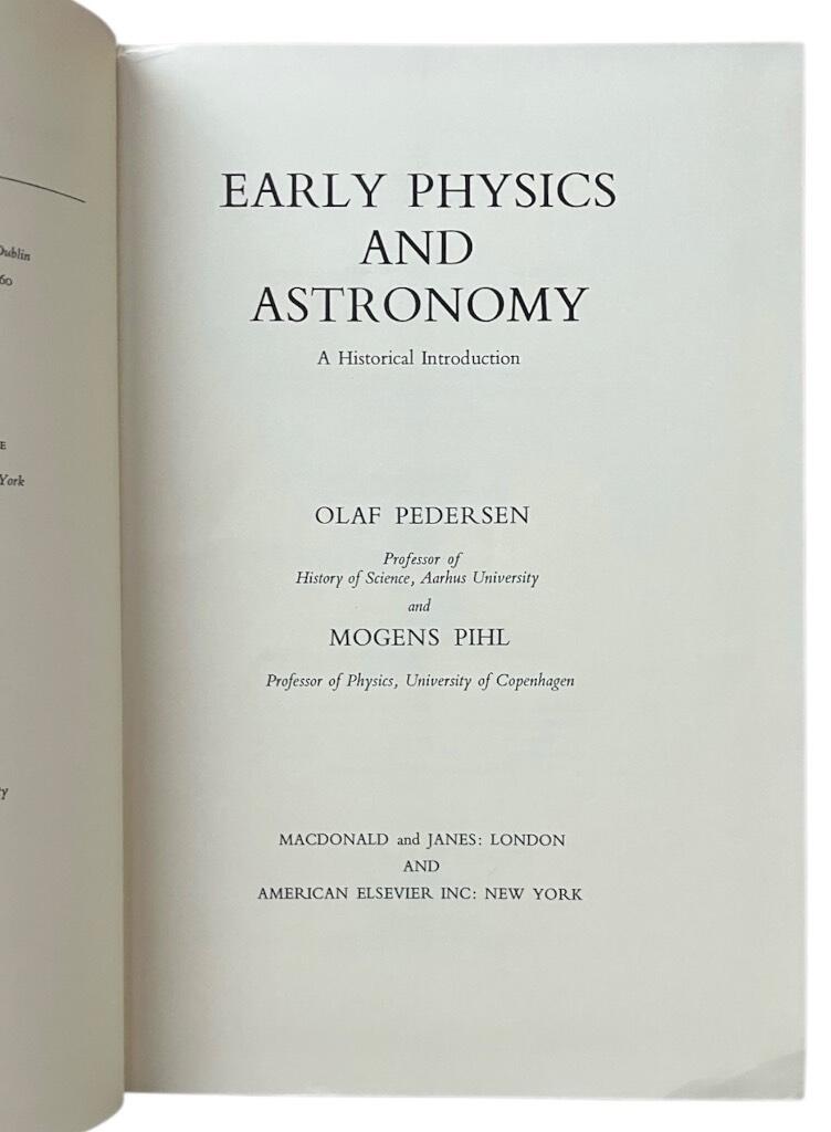 Early physics and astronomy - a historical introduction