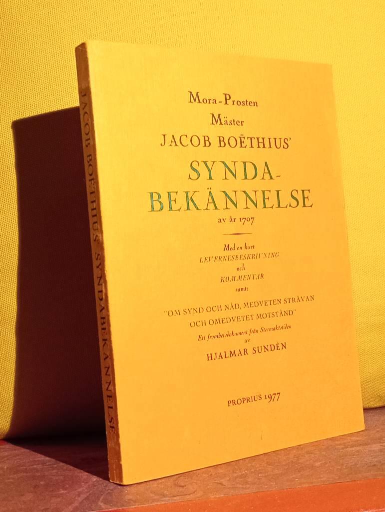 Mora-prosten m&auml;ster Jacob Bo&euml;thius' Syndabek&auml;nnelse av &aring;r 1707