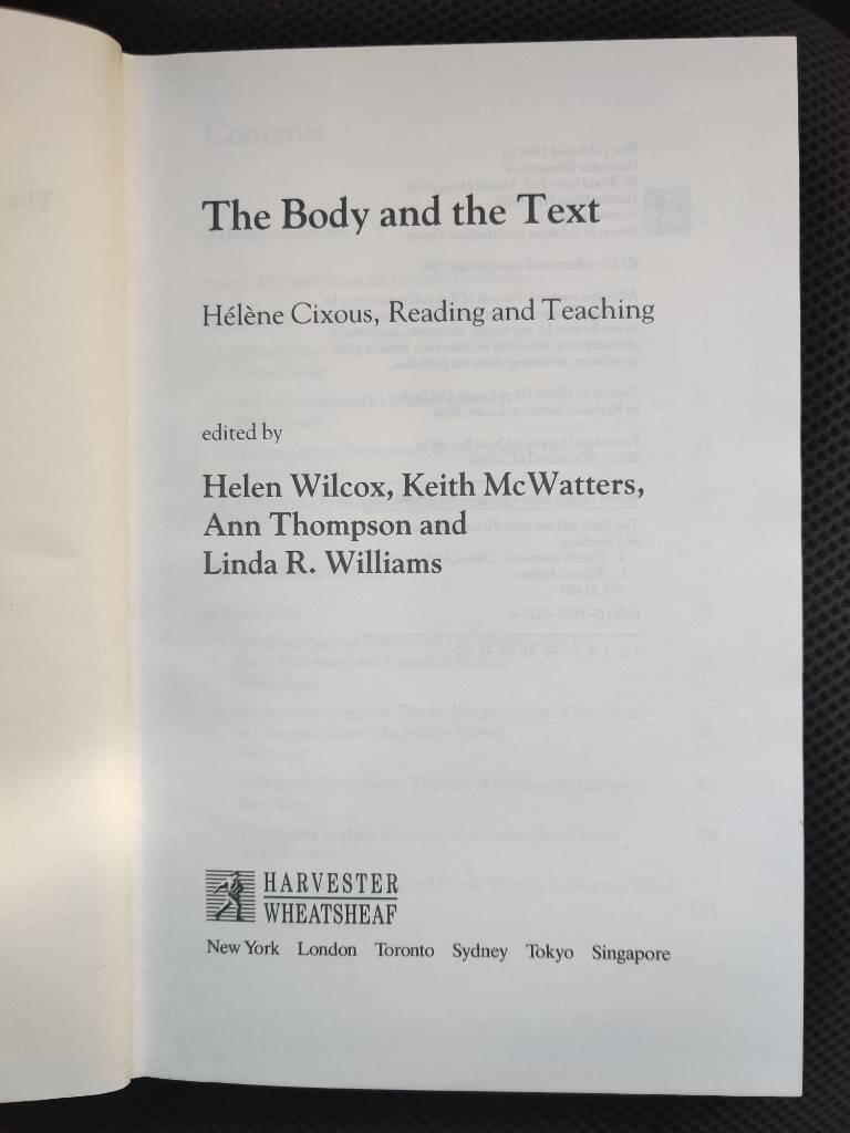 The body and the text - Hélène Cixous, reading and teaching