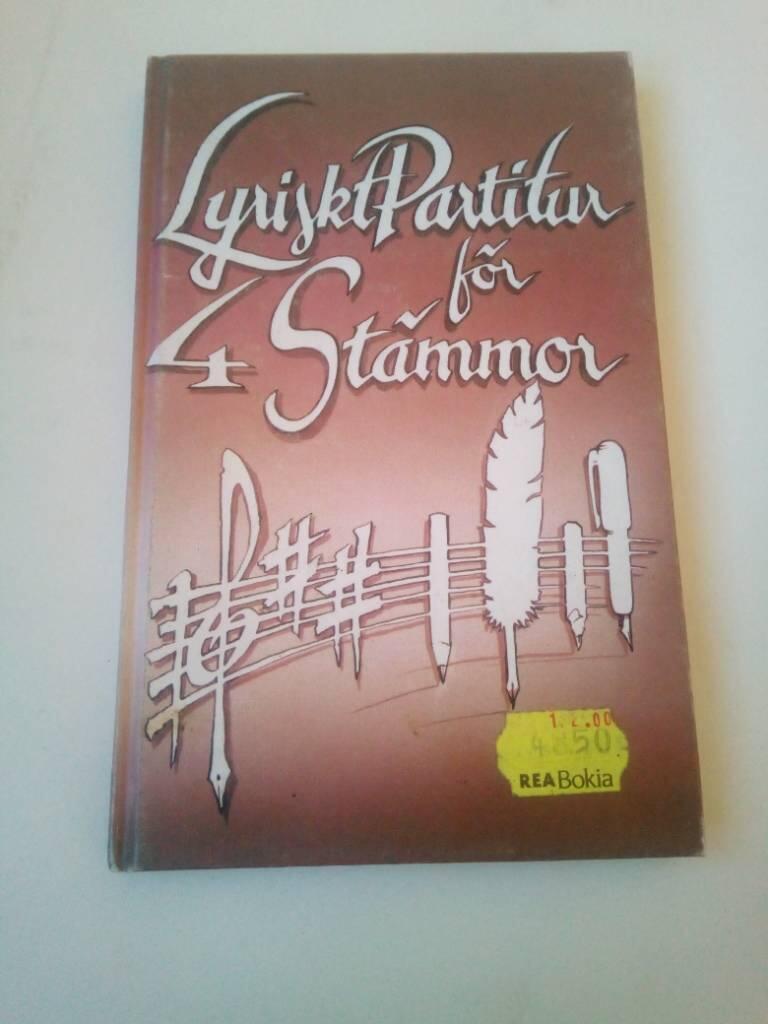 Lyriskt partitur för 4 stämmor