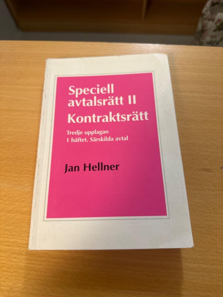Speciell avtalsr&auml;tt : Kontraktsr&auml;tt S&auml;rskilda avtal