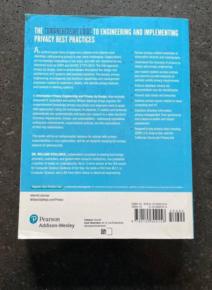 Information privacy engineering and privacy by design - Understanding privacy threats, technology, and regulations based on standards and best practices