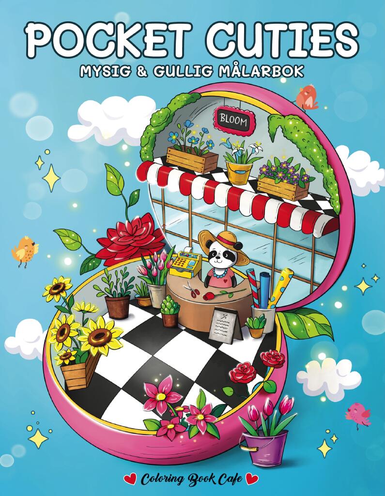 Pocket Cuties. Mysig och gullig Cozy Coloring m&aring;larbok fr&aring;n Coloring Book Cafe