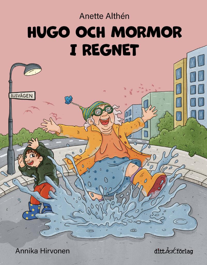 Hugo och mormor i regnet