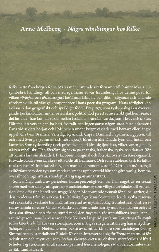 N&aring;gra v&auml;ndningar hos Rilke