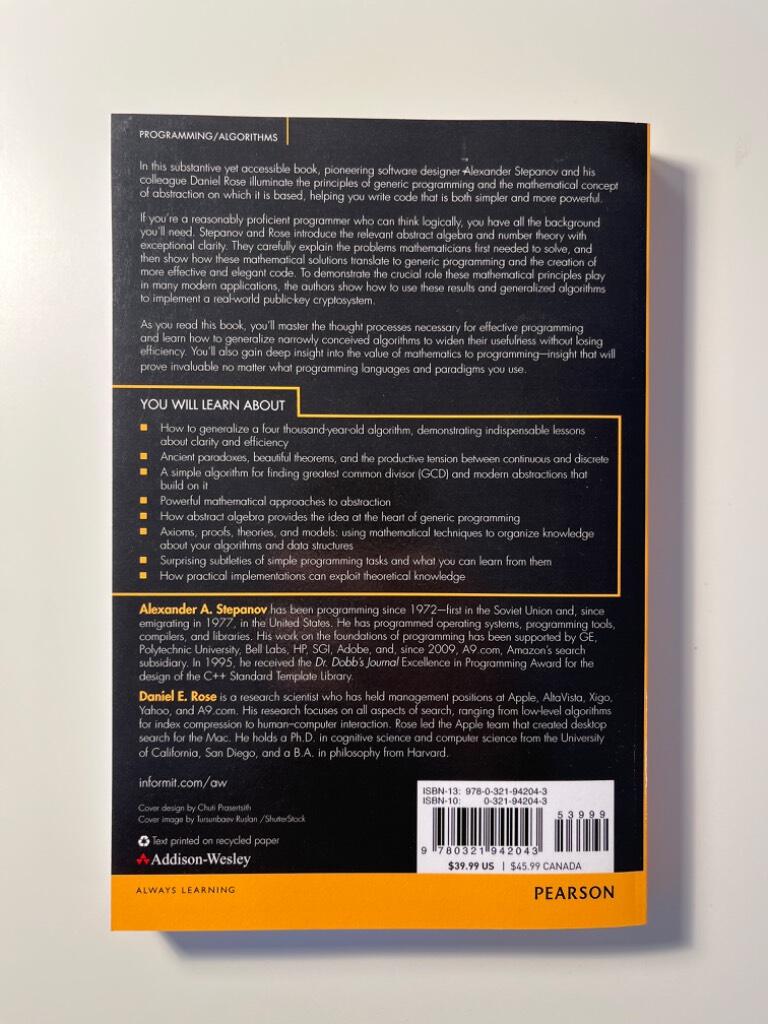 From mathematics to generic programming