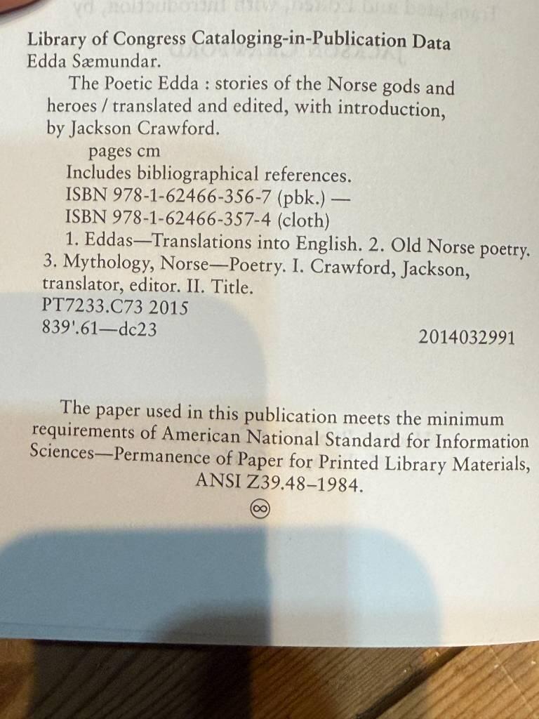 The Poetic Edda : stories of the Norse gods and heroes