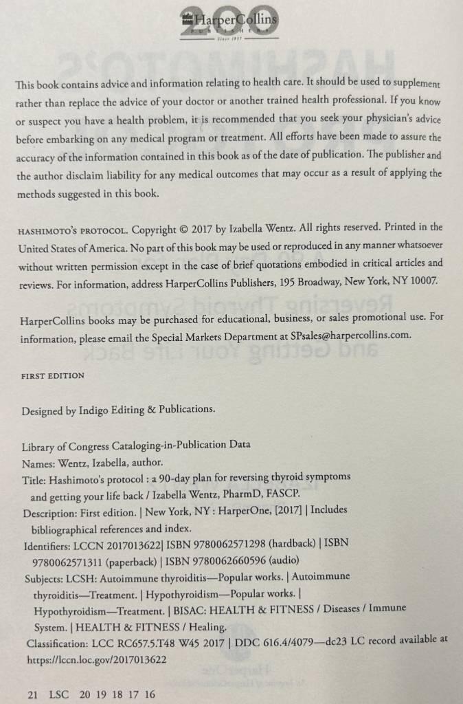 Hashimoto's protocol - a 90-day plan for reversing thyroid symptoms and getting your life back