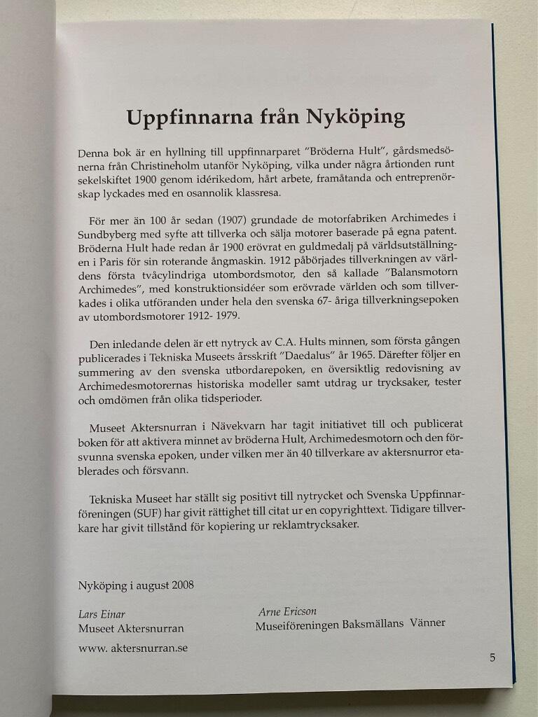 uppfinnarna-Historien om br&ouml;derna Hult och utombordsmotorn Archimedes