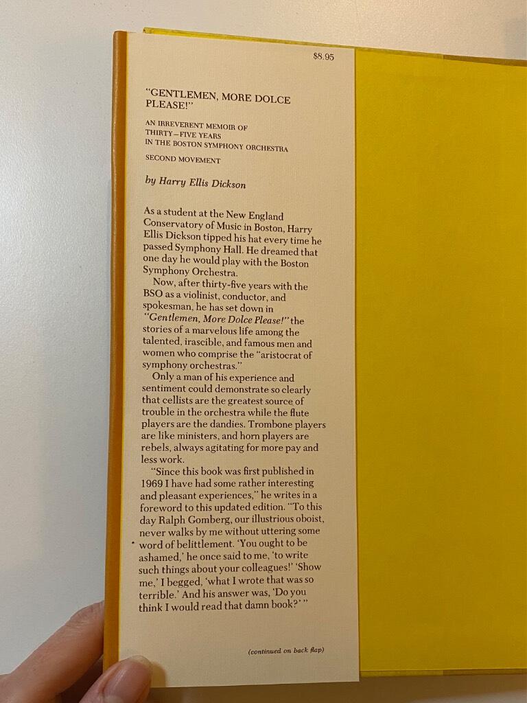 "Gentlemen, more dolce please!" - (second movement) : an irreverent memoir of thirty-five years in the Boston Symphony Orchestra