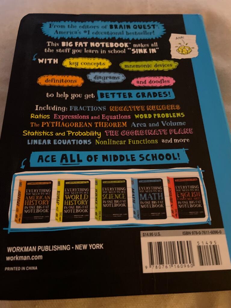 Everything you need to ace math in one big fat notebook - the complete middle school study guide