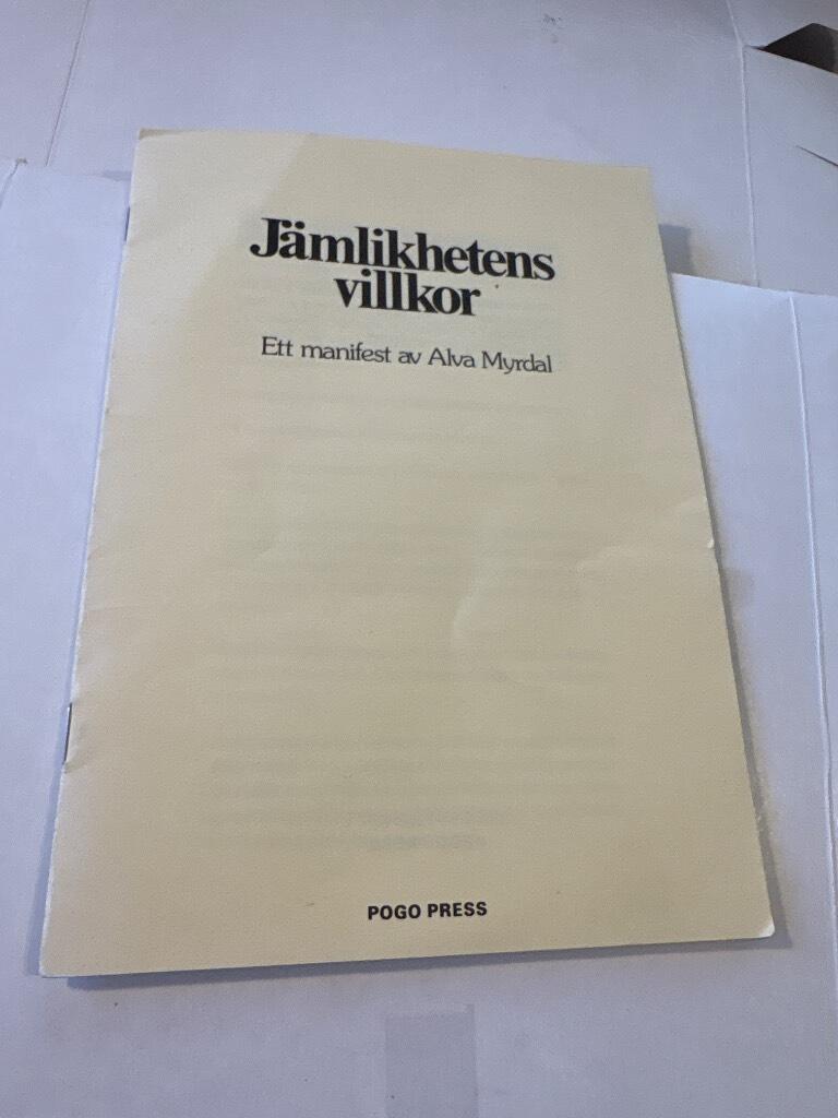 J&auml;mlikhetens villkor : ett manifest