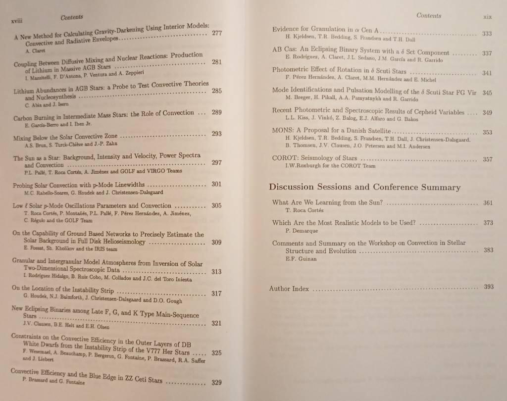 Theory and tests of convection in stellar structure - first Granada workshop : proceedings of a meeting held at Granada, Spain, 30 September - 2 October 1998