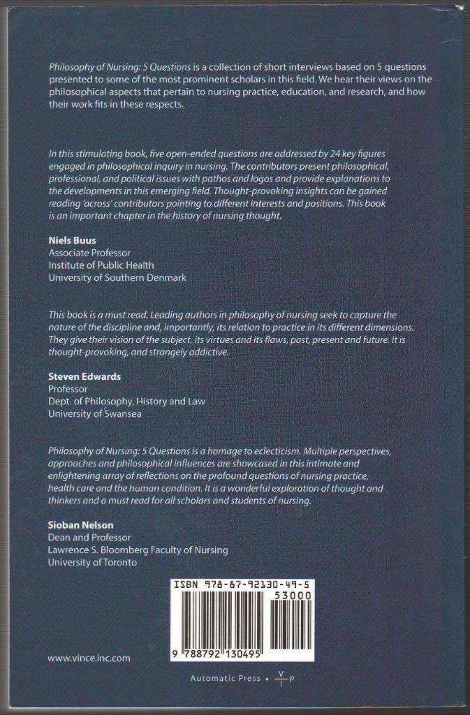 Philosophy of nursing : 5 questions
