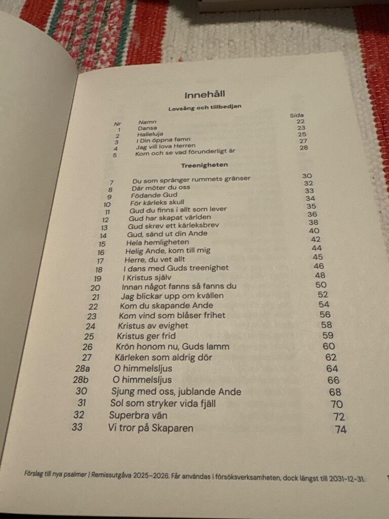 F&ouml;rslag till nya psalmer