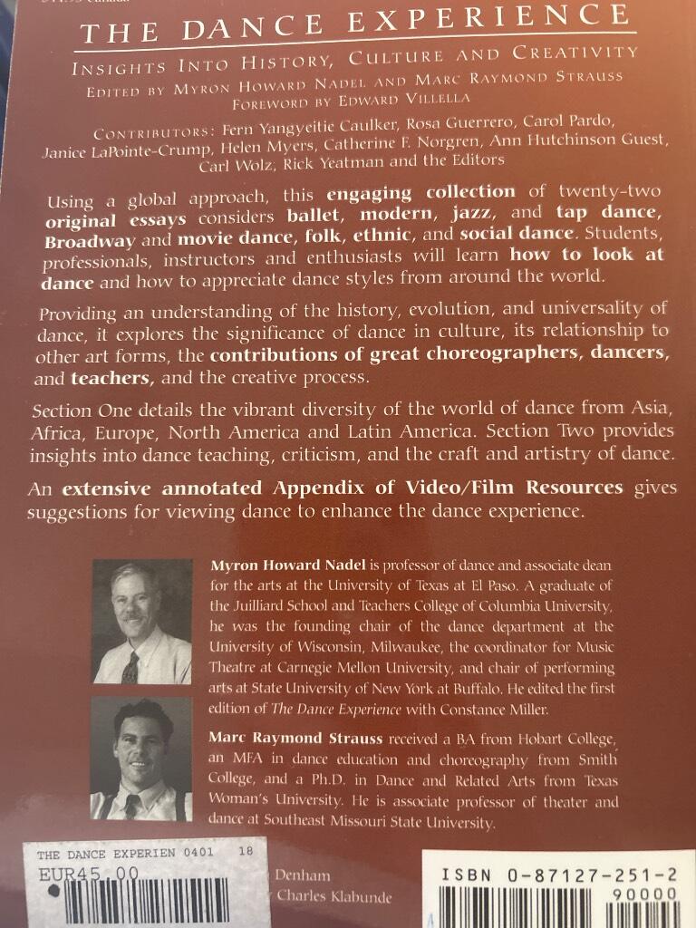 The dance experience - insights into history, culture and creativity