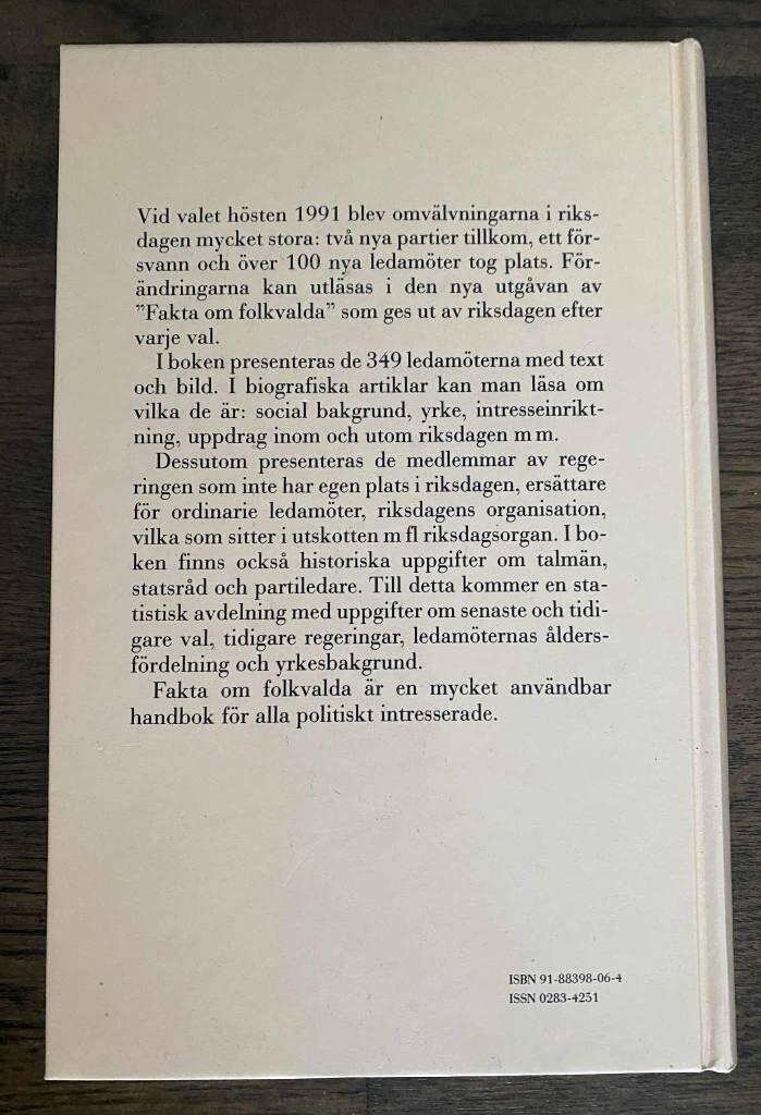 Fakta om folkvalda : riksdagen