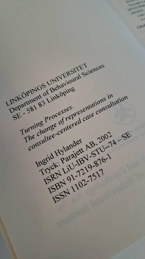 Turning processes : the change of representations in consultee-centered case consultation