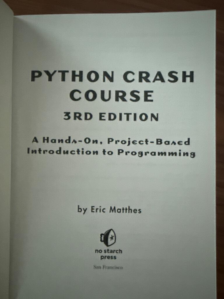 Python crash course - a hands-on, project-based introduction to programming