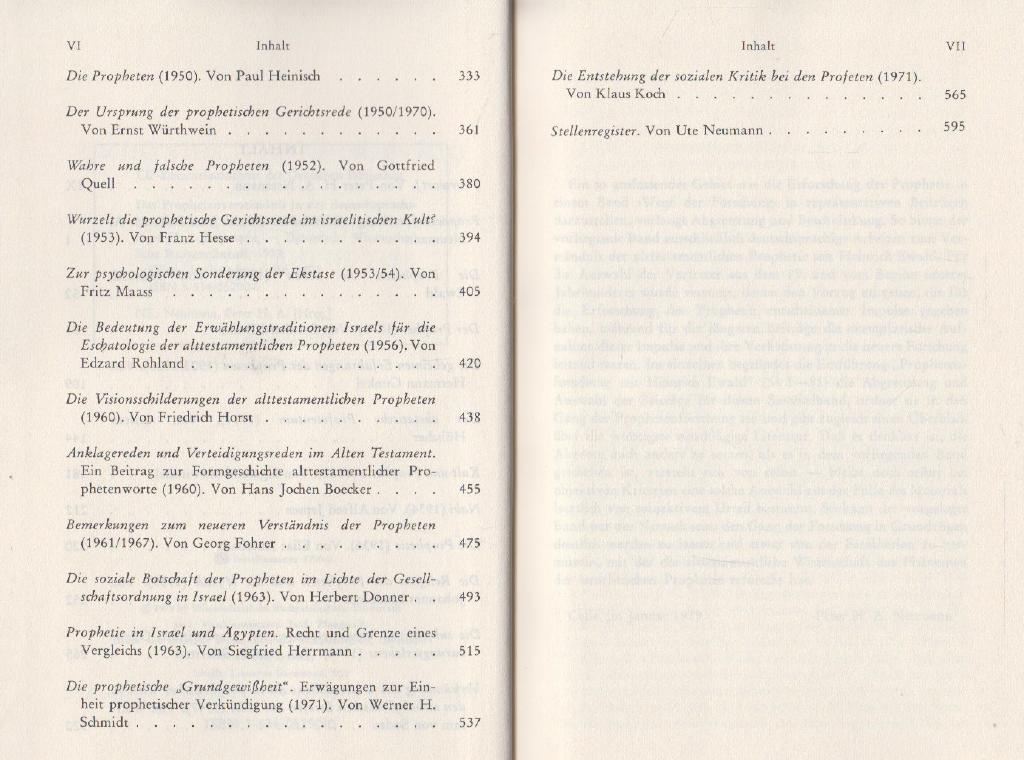 Das Prophetenverst&auml;ndnis in der deutschsprachigen Forschung seit Heinrich Ewald