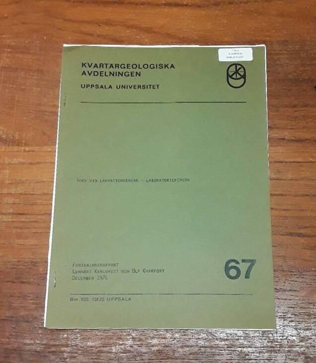 Torv vid lakvattenrening - laboratorief&ouml;rs&ouml;k