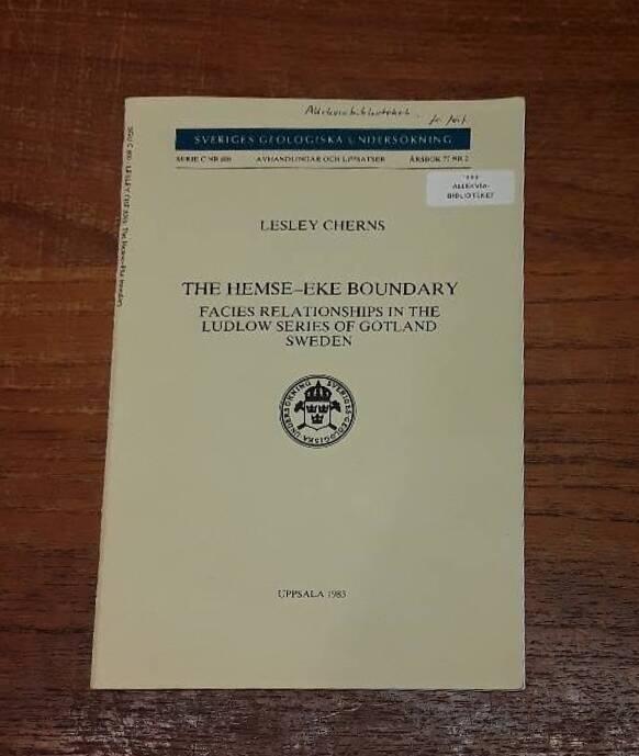 The Hemse-Eke boundary - facies relationships in the Ludlow series of Gotland, Sweden