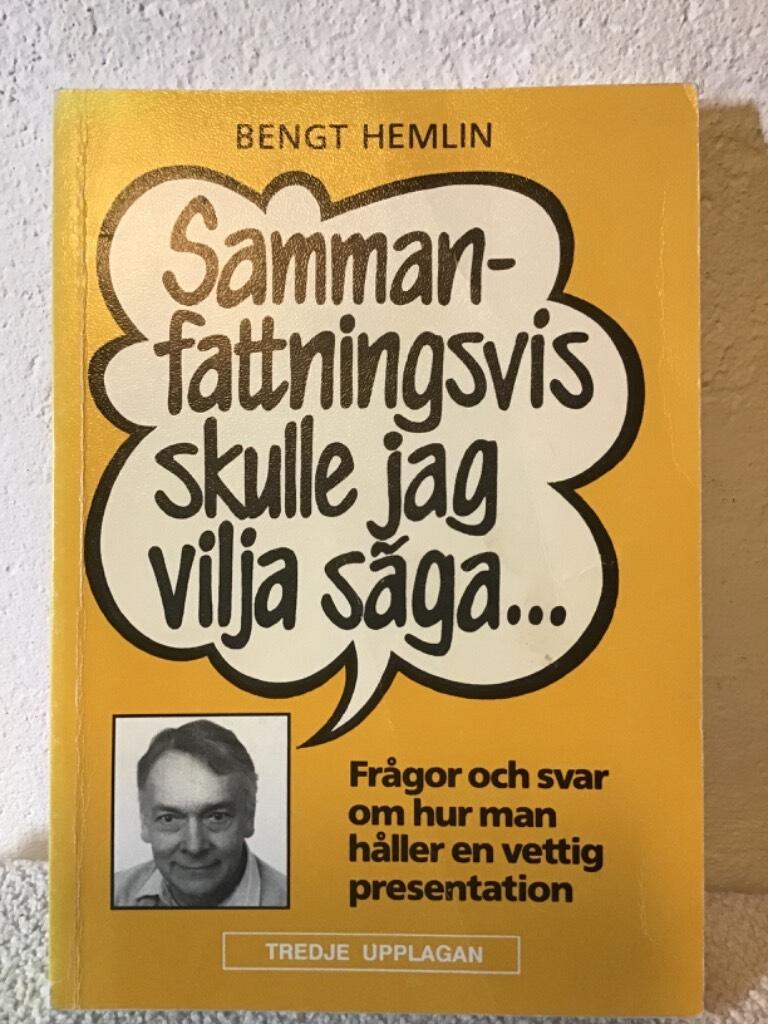 Sammanfattningsvis skulle jag vilja s&auml;ga : fr&aring;gor och svar om hur man h&aring;ller en vettig presentation