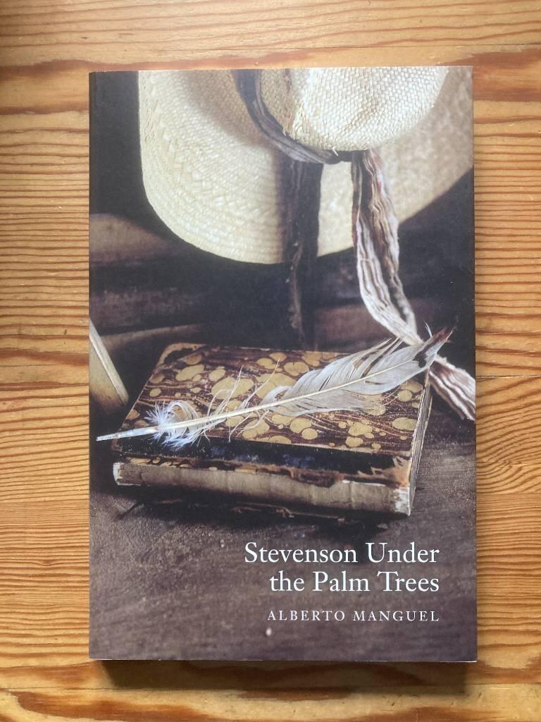Stevenson beneath the palm trees