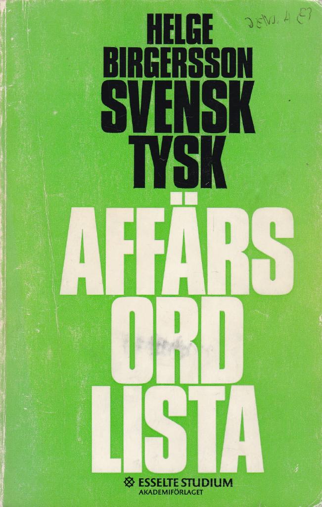 Svensk-tysk aff&auml;rsordlista
