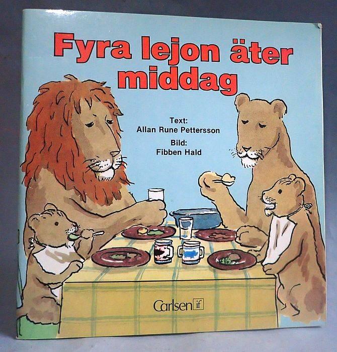 Fyra lejon &auml;ter middag