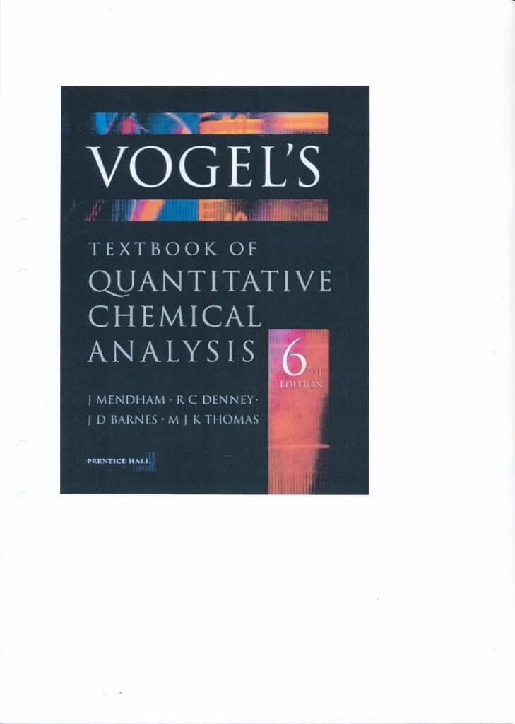 Vogel's textbook of quantitative chemical analysis