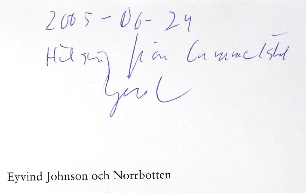 Eyvind Johnson och Norrbotten