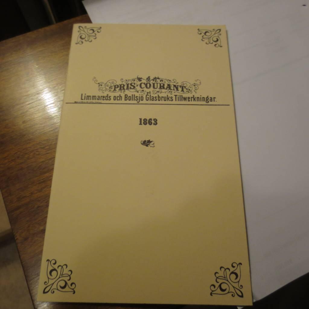 Pris-courant : Limmareds och Bollsjö glasbruks tillwerkningar 1863