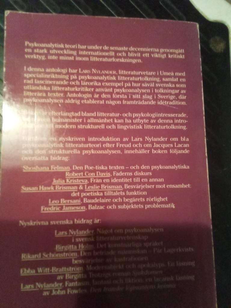 Litteratur och psykoanalys : en antologi om modern psykoanalytisk litteraturtolkning