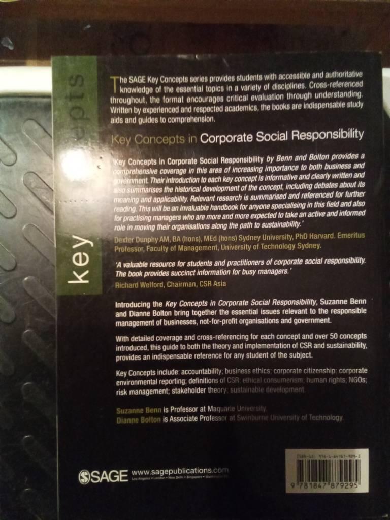 Key concepts in corporate social responsibility