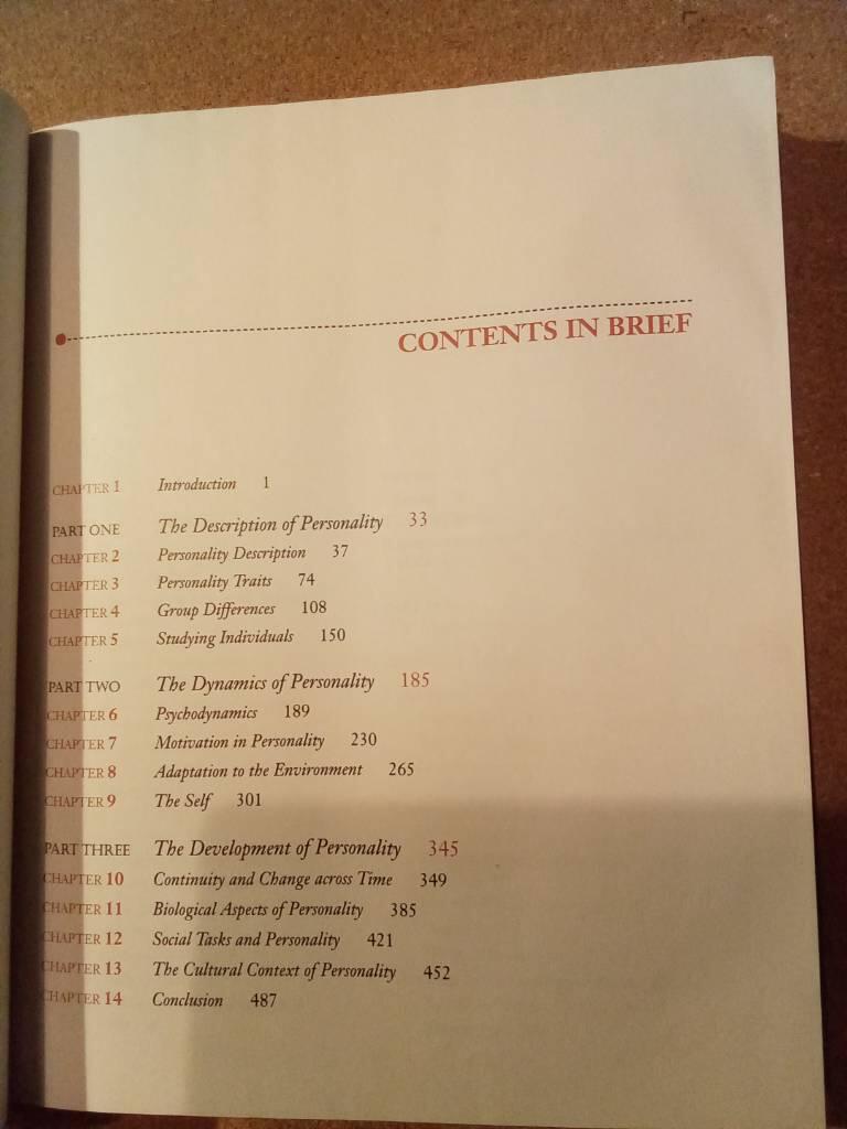 Personality - description, dynamics, and development