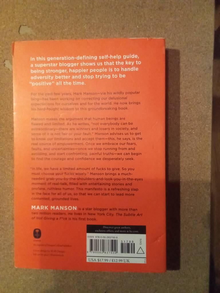 Subtle Art of Not Giving a F*ck (Smiths UK), The: A Counteri