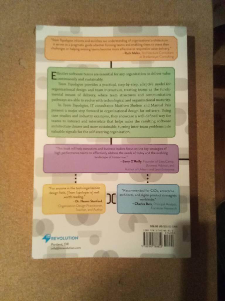 Team topologies - organizing business and technology teams for fast flow