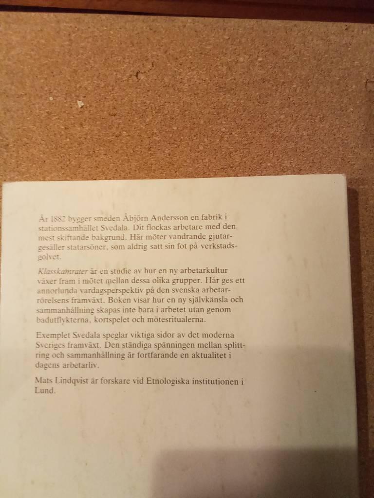 Klasskamrater - om industriellt arbete och kulturell formation 1880-1920