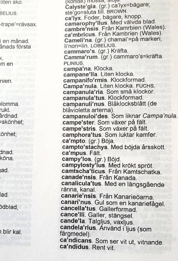 V&auml;xternas latinska namn : f&ouml;rklaringar av latinska och grekiska ord