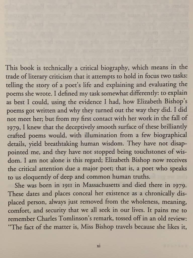 Elizabeth Bishop - life and the memory of it