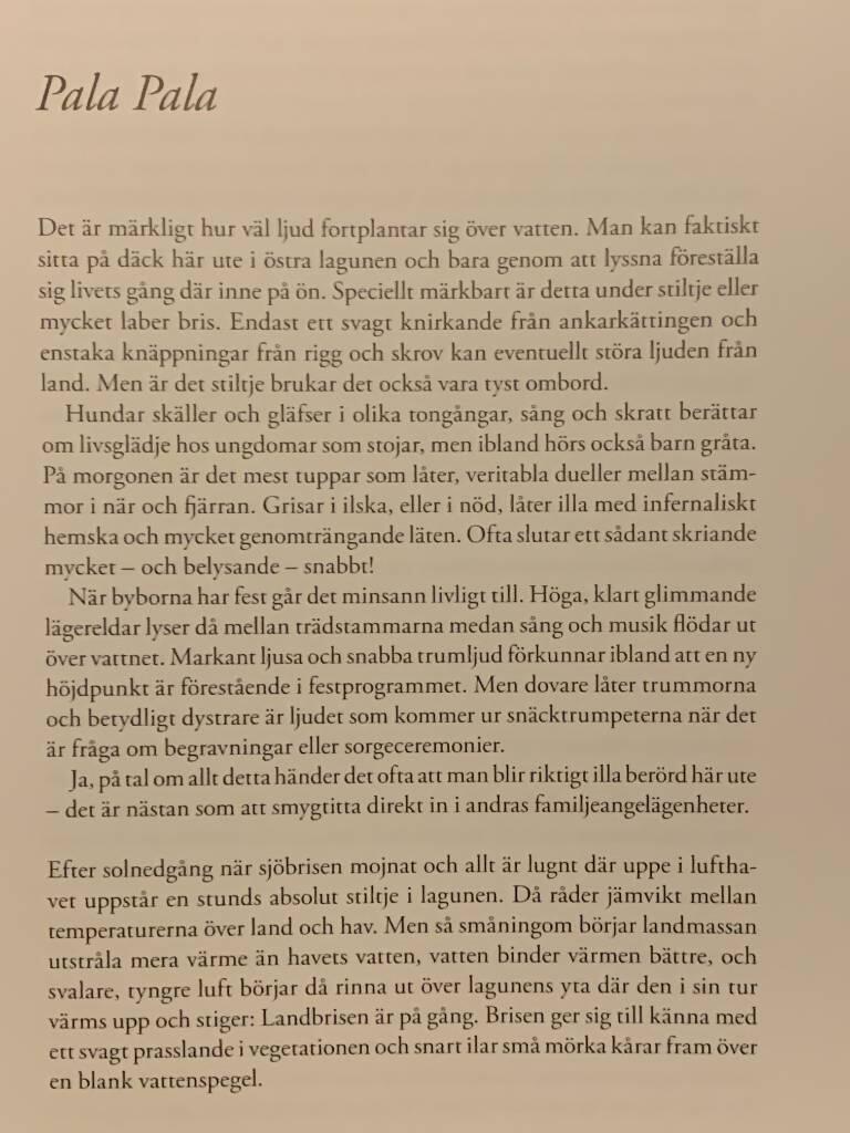 Pala Pala : f&auml;rd mot atollen