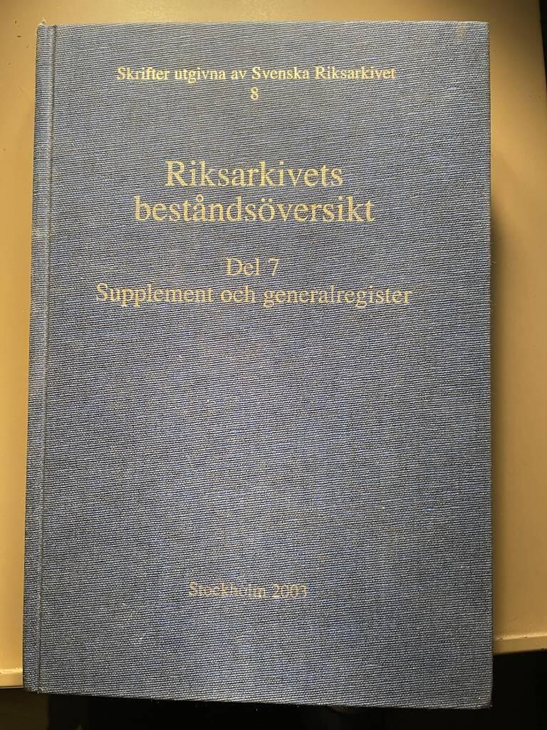Riksarkivets best&aring;nds&ouml;versikt