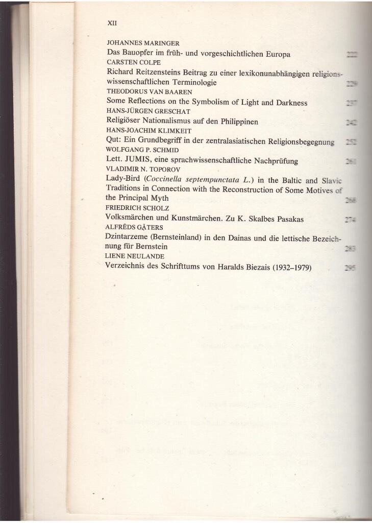 Humanitas religiosa : Festschrift f&uuml;r Haralds Biezais zu seinem 70. Geburtstag