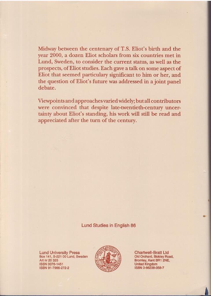 T. S. Eliot at the turn of the century