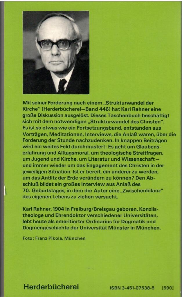 Herausforderung des Christen - Meditationen - Reflexionen