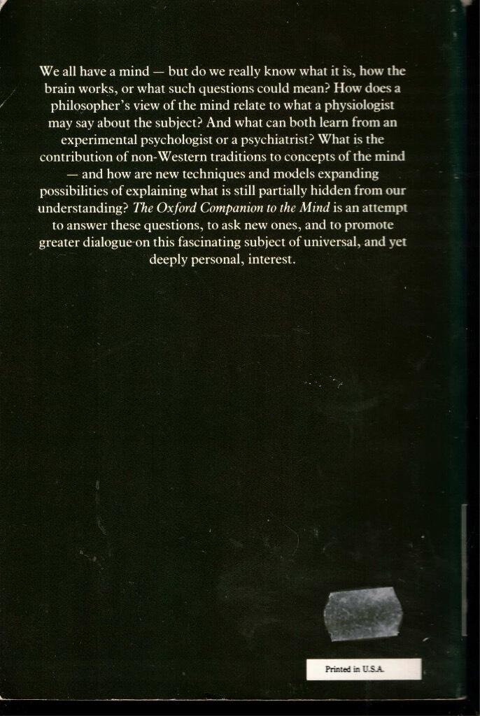 The Oxford companion to the mind